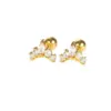 Wholesale 1 Pair Vintage Style Classic Style Geometric Butterfly Snowflake Plating 304 Stainless Steel Zircon Ear Studs