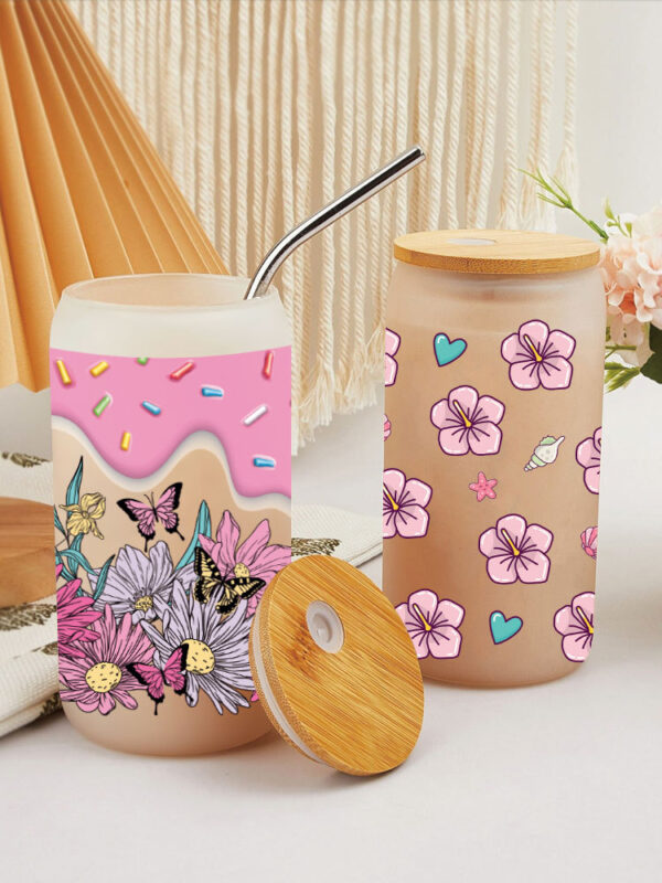 Wholesale New Cartoon printing heat transfer Cup sticking crystal logo pattern 23 cmX11cm in stock