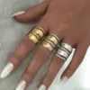 Wholesale PVD Coated Real Gold Plated 18K Gold Geometric 304 Stainless Steel Casual Simple Style Waterproof Non Tarnish Open Rings