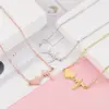 Wholesale PVD Coated 18K Gold Rose Gold Real Gold Plated Customization Laser Engraving Solid Color Stainless Steel Simple Style Waterproof Non Tarnish Stainless Steel Lobster Trigger Clasp Closure Pendant Necklace