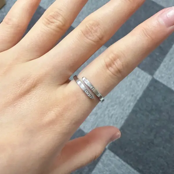 Wholesale Jewelry Simple Style Classic Style Letter 304 Stainless Steel Open Rings