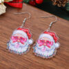 Wholesale Christmas heart-shaped sunglasses, quirky leopard print pendant earrings, Y2K acrylic earrings