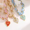 Wholesale Casual Elegant Classical Heart Shape 18K Gold Plated Vacuum Plating 304 Stainless Steel Bandana Polyester Silk Scarf Cord Paperclip Chain Cloth Strip Lobster Trigger Clasp Closure Pendant Necklaces Wholesale