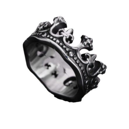 oly-f4626e3c4a75f38e4b1a2cfe16b60080 Wholesale Foreign trade jewelry ancient Rome crown retro titanium steel ring men and women's personality ring