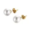 Geometric Plating Inlay 304 Stainless Steel Artificial Pearls Earrings For Women'S