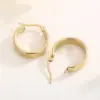 Wholesale PVD Coated 18K Gold Plated Solid Color Stainless Steel Retro Streetwear Waterproof Non Tarnish Hoop Earrings