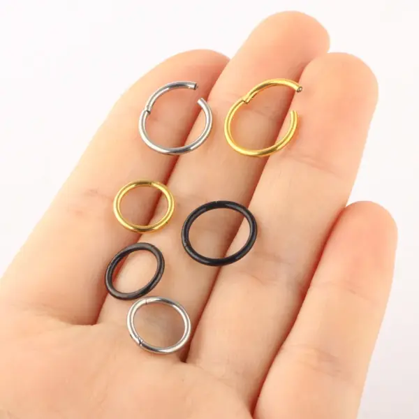 Vacuum Plating Flower Titanium Steel Ethnic Style Earrings Nose Ring