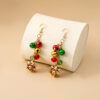 Wholesale Christmas Red Green Flower Earrings