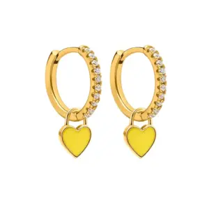 Love Heart Earrings/Yellow Gold/Yellow