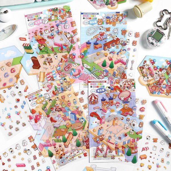 Wholesale InfeelMe warm air rainbow amusement park puzzle decoration decompression miniature scene 2.5D fun landscaping stickers