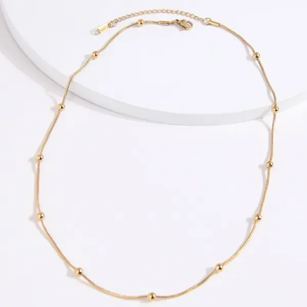 oly-f4894986b58c5d8241e7c1dc4640d701 Wholesale 304 Stainless Steel Solid Color Electroplated Golden Plated Simple Style Necklace