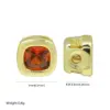 Wholesale Export Colorful Geometric Square December Birthstone Birthday Stone Birthstone DIY Zircon Small Pendant Necklace