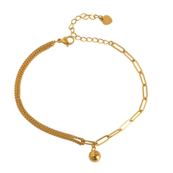 Wholesale 1 Piece Vacation Solid Color 304 Stainless Steel Waterproof Non Tarnish PVD Coated Real Gold Plated 18K Gold Women's Anklet
