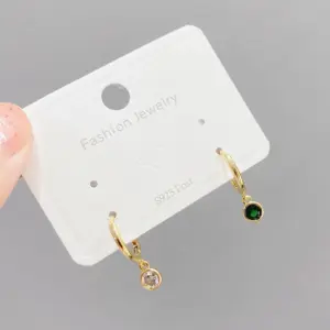 Wholesale Fashion Round Copper Drop Earrings Plating Inlay Zircon Copper Earrings 3 Pairs