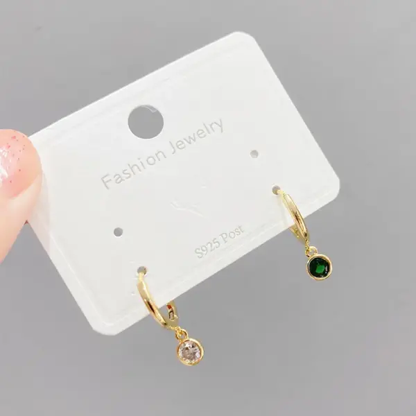 Wholesale Fashion Round Copper Drop Earrings Plating Inlay Zircon Copper Earrings 3 Pairs