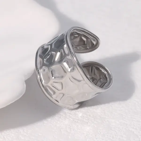 Wholesale PVD Coated Real Gold Plated 18K Gold Irregular 304 Stainless Steel Modern Style Simple Style Waterproof Non Tarnish Open Rings