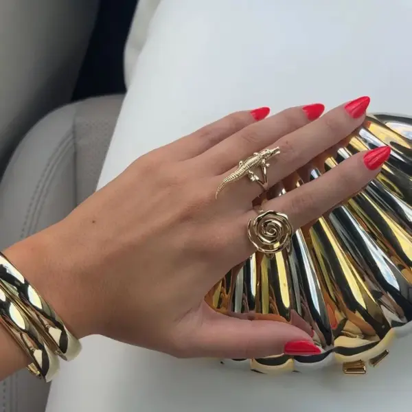 304 Stainless Steel Spiral Thread PVD Coated 18K Real Gold Plated Real Gold Plated IG Style Waterproof Non Tarnish Plating Gold Open Rings