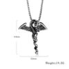 Wholesale 2024 Stainless Steel Jewelry Double Dragon Sword Titanium Steel Necklace Pendant Retro Punk Cross Lucky Trendy Men