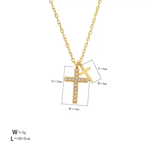 Wholesale 304 Stainless Steel Heart PVD Coated Zircon 18K Real Gold Plated Waterproof Non Tarnish Inlay Inlaid Gold Gold Necklace