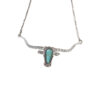 Wholesale Zhuo Xuan Cross-Border European and American Retro Long-Horned Cow Head Inlaid Turquoise Necklace Stylish Niche Western Ethnic Style Clavicle Chain