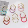 Wholesale Fashion Geometric Titanium Steel Enamel Earrings 1 Pair