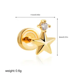 Pentagram Zircon Gold (One Piece)
