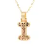 Wholesale Fashion Copper Plated Real Gold Micro-inlaid Zircon Letter Pendant Necklace