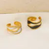PVD Coated 18K Gold Plated Irregular 304 Stainless Steel Streetwear Waterproof Non Tarnish Open Rings