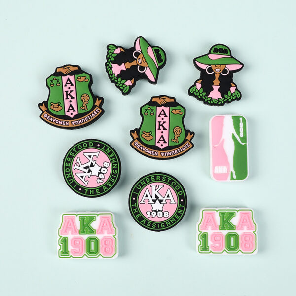 Wholesale Amazon silicone beads, Black Sorority logo, AKA straight hole beading, DIY jewelry accessories, epoxy silicone beads