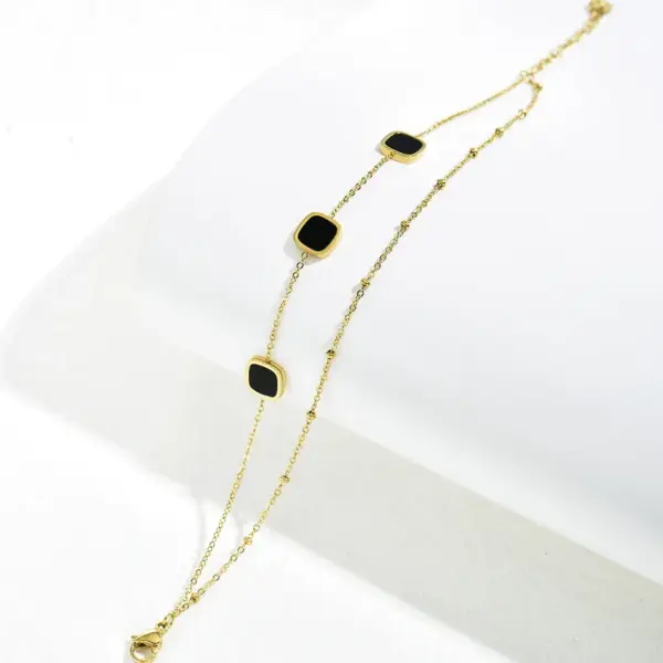 Wholesale PVD Coated Real Gold Plated 14K Gold Geometric 304 Stainless Steel Simple Style Waterproof Non Tarnish 304 Stainless Steel