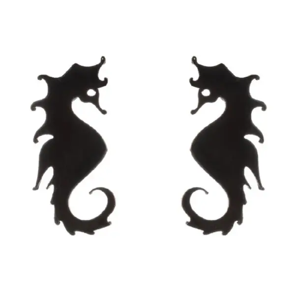 Wholesale PVD Coated 18K Gold Real Gold Plated Hippocampus 304 Stainless Steel Fashion Waterproof Non Tarnish Ear Studs