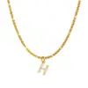 oly-f4a6ad091a00d1e95adf2b4a51a01b66 Wholesale PVD Coated Real Gold Plated Letter 304 Stainless Steel IG Style Simple Style Waterproof Non Tarnish 304 Stainless Steel Pendant Necklace