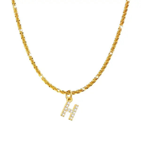 oly-f4a6ad091a00d1e95adf2b4a51a01b66 Wholesale PVD Coated Real Gold Plated Letter 304 Stainless Steel IG Style Simple Style Waterproof Non Tarnish 304 Stainless Steel Pendant Necklace
