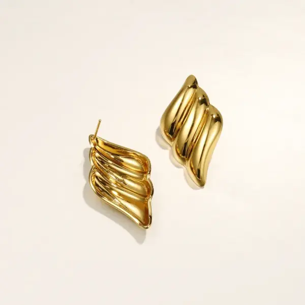 Wholesale Hawaiian Shiny Solid Color 304 Stainless Steel Ear Studs