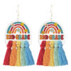 Wholesale Amazon Cross Border School Season Earrings Teacher Gift Back to School Girl Earrings Colorful Tassel Rainbow Bohemia