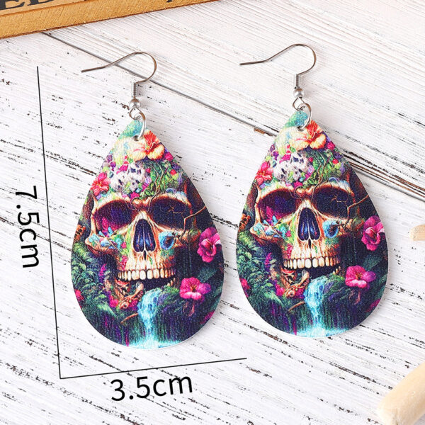 oly-f4af81f11f7f20f412273c7aad040852 Wholesale Halloween Gothic PU Leather Earrings