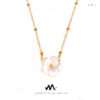 oly-f4b03cec91b50a26043ee659baa45fae Wholesale Chic style fashion personality elegant temperament cold wind necklace white sea shell flower pendant clip bead chain titanium steel jewelry
