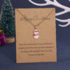 Wholesale Christmas Wish Painting Oil Paper Card Necklace