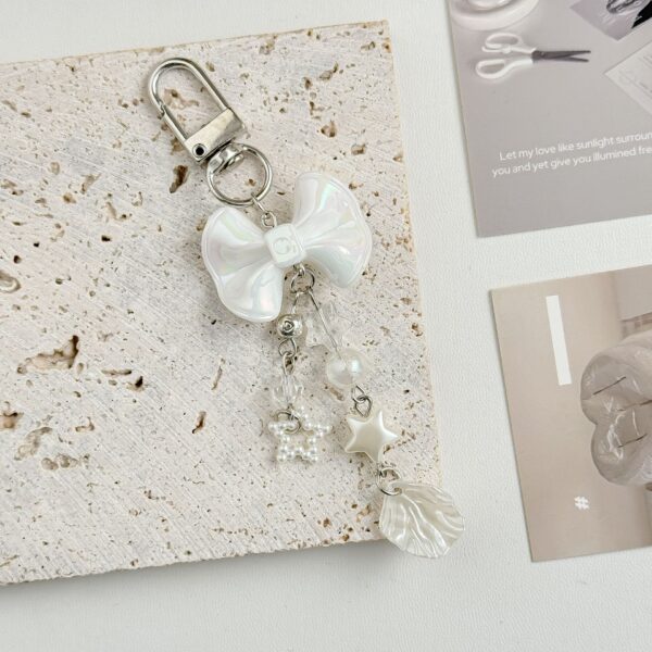 Wholesale Japanese and Korean Style Instagram Style Girl's Bowknot Mobile Phone Chain Handmade Bead Bag Trailer Keychain Camera Card Bag Pendant