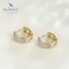 Wholesale 1 Pair XUPING Simple Style Commute Circle Inlay Copper Artificial Gemstones 18K Gold Plated Hoop Earrings