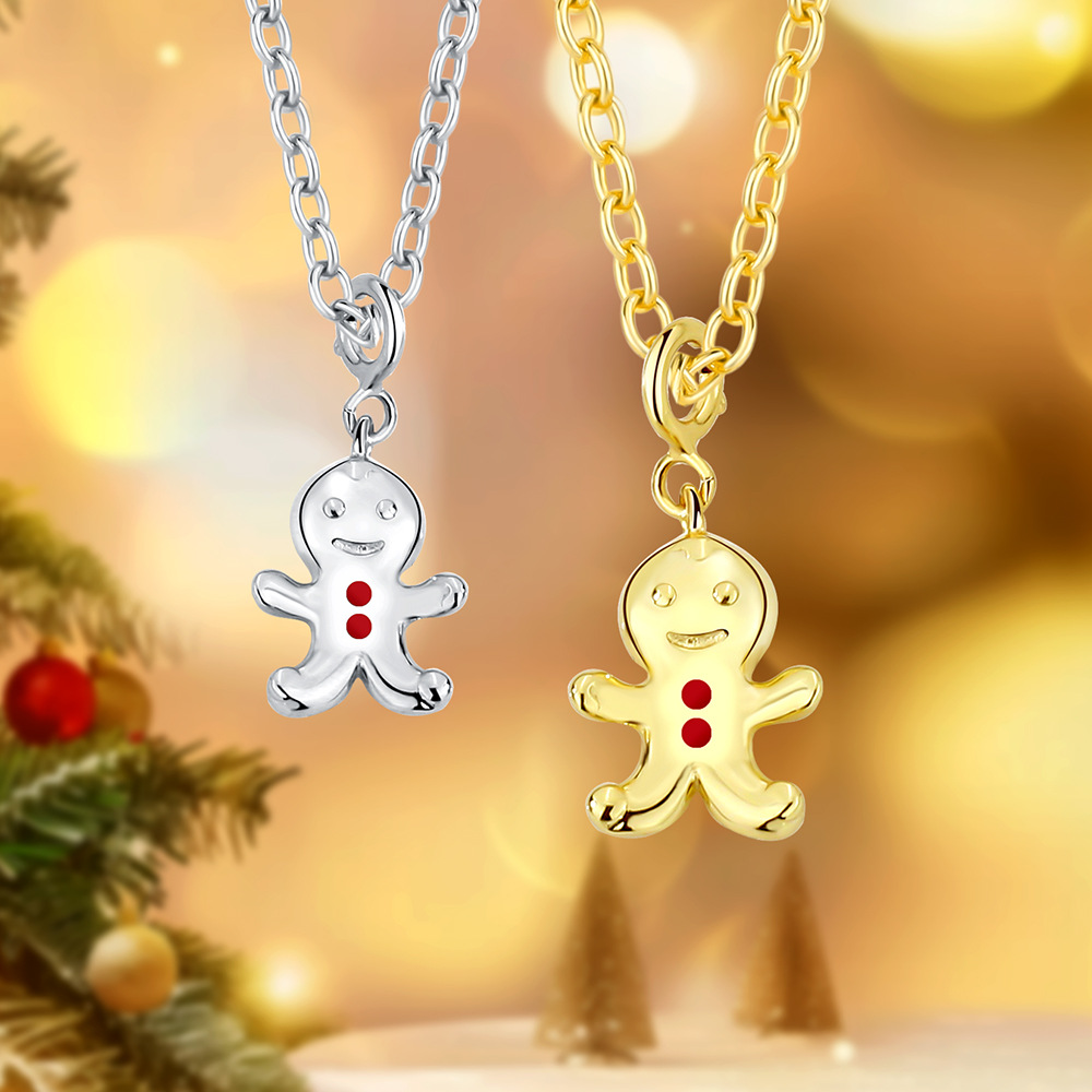 Wholesale Christmas Cute Gingerbread Necklace