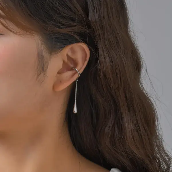 Wholesale 1 Piece Elegant Vintage Style Simple Style Water Droplets 201 Stainless Steel Ear Cuffs