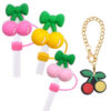 Wholesale Random 10pcs 10MM multicolor cherry dust plug straw accessories