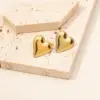 Wholesale Ion Plating (IP) Real Gold Plated 18K Gold Heart Shape 304 Stainless Steel Simple Style Classic Style Waterproof Non Tarnish Ear Studs
