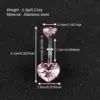 1 Piece Belly Rings IG Style Shiny Round Star Heart Shape 302 Stainless Steel Inlay Diamond Zircon Belly Rings