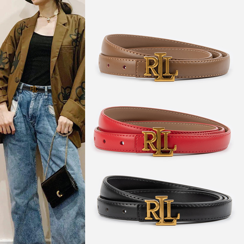 Wholesale Letter genuine leather women's thin belt cowhide belt