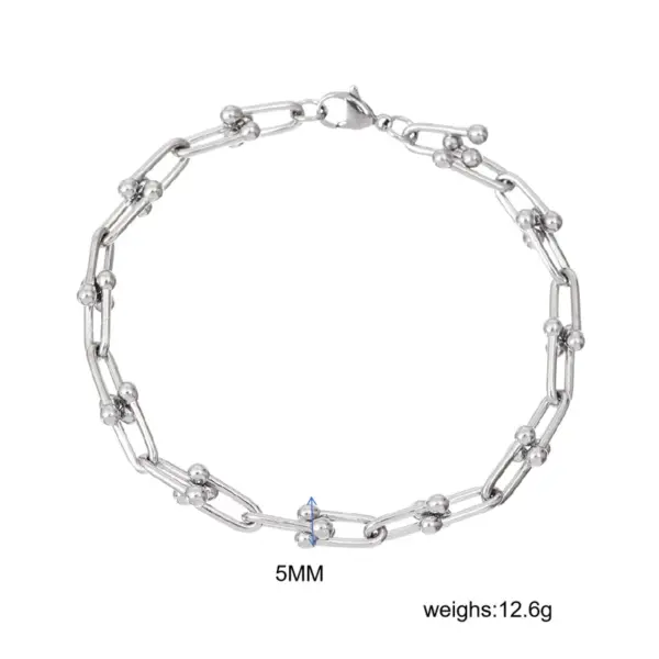 Wholesale Casual Simple Style U Shape 304 Stainless Steel 18K Gold Plated Bracelets In Bulk
