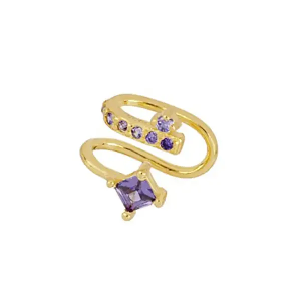 Wholesale Fashion Geometric Copper Plating Zircon Ear Clips 1 Piece