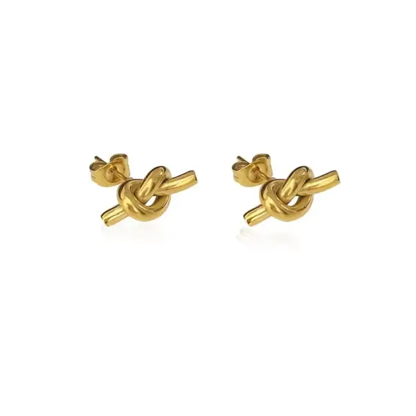 Wholesale PVD Coated Real Gold Plated Geometric Titanium Steel Fashion Waterproof Non Tarnish Earrings