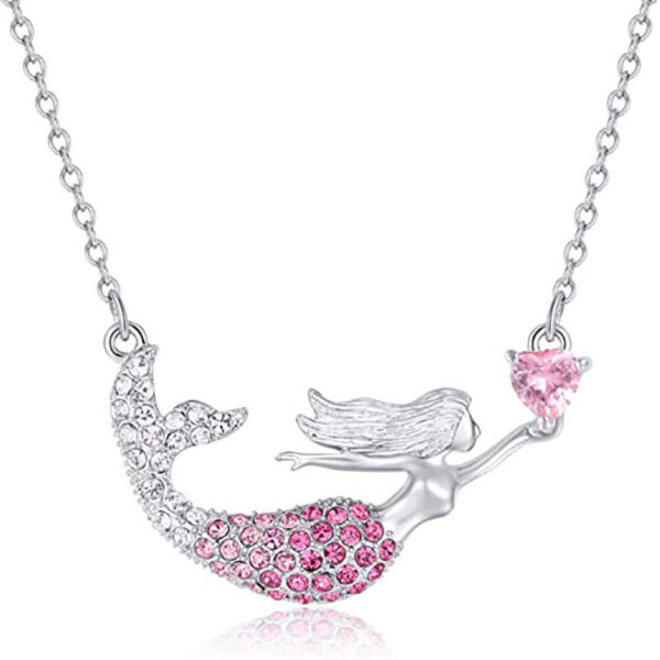 oly-f4d7cc3c53c8273dd0dc44f7e778e0b6 Wholesale Ballerina Girl Unicorn Rainbow Mermaid Pendant Sweater Necklace